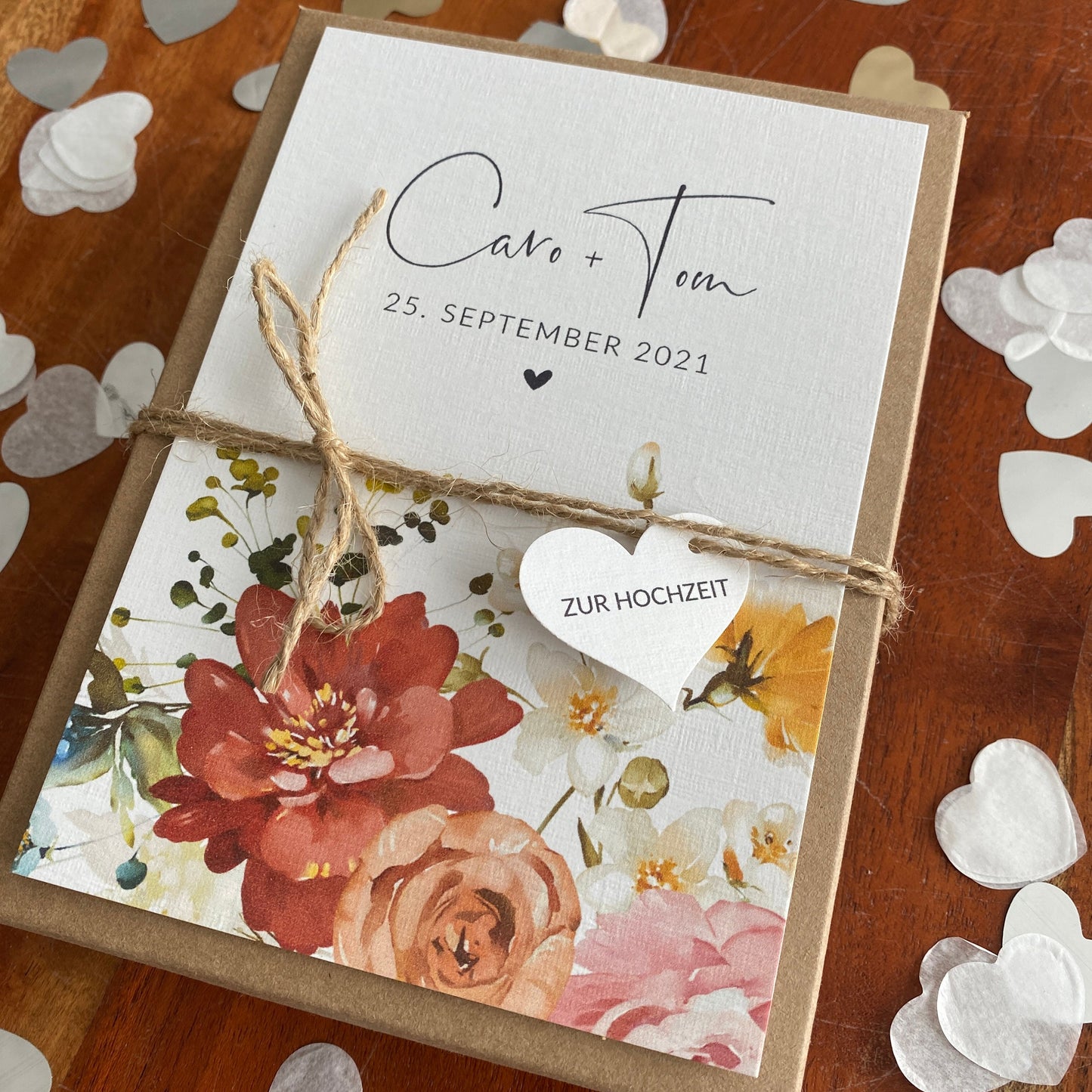 Geschenkverpackung - colorful flowers - Geschenk zur Hochzeit