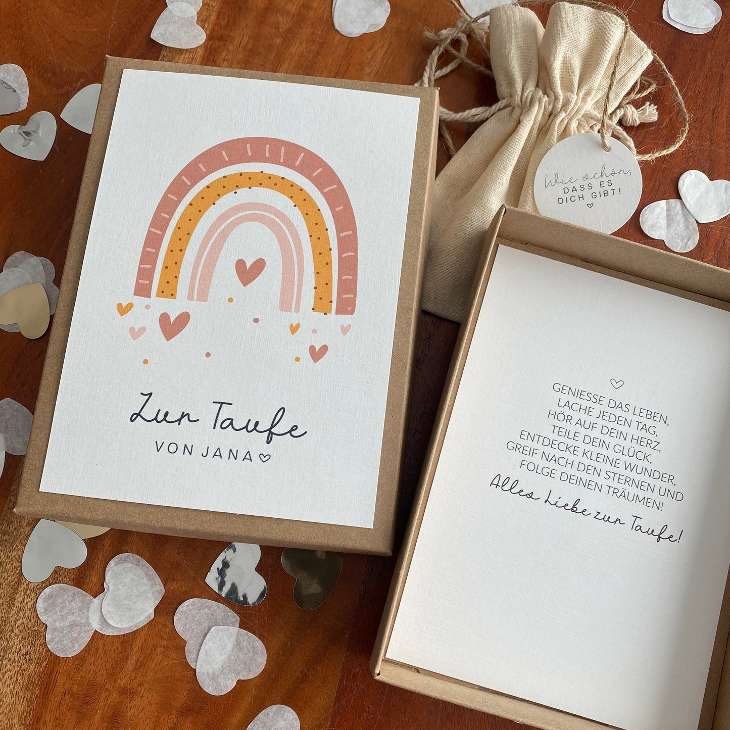 Geschenkverpackung -ruby rainbow- | Geschenkbox | Geschenk zur Taufe | Geldgeschenk | individuell & personalisiert mit Namen