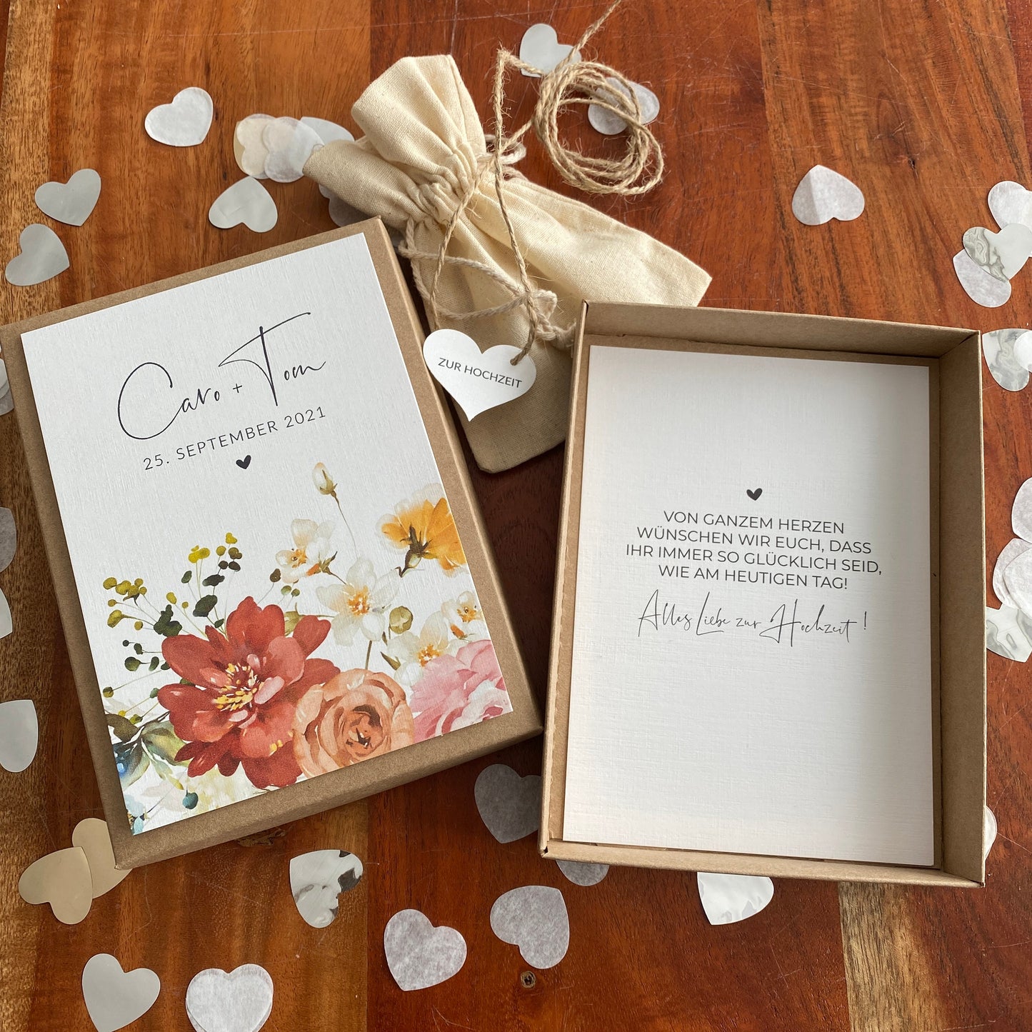 Geschenkverpackung - colorful flowers - Geschenk zur Hochzeit