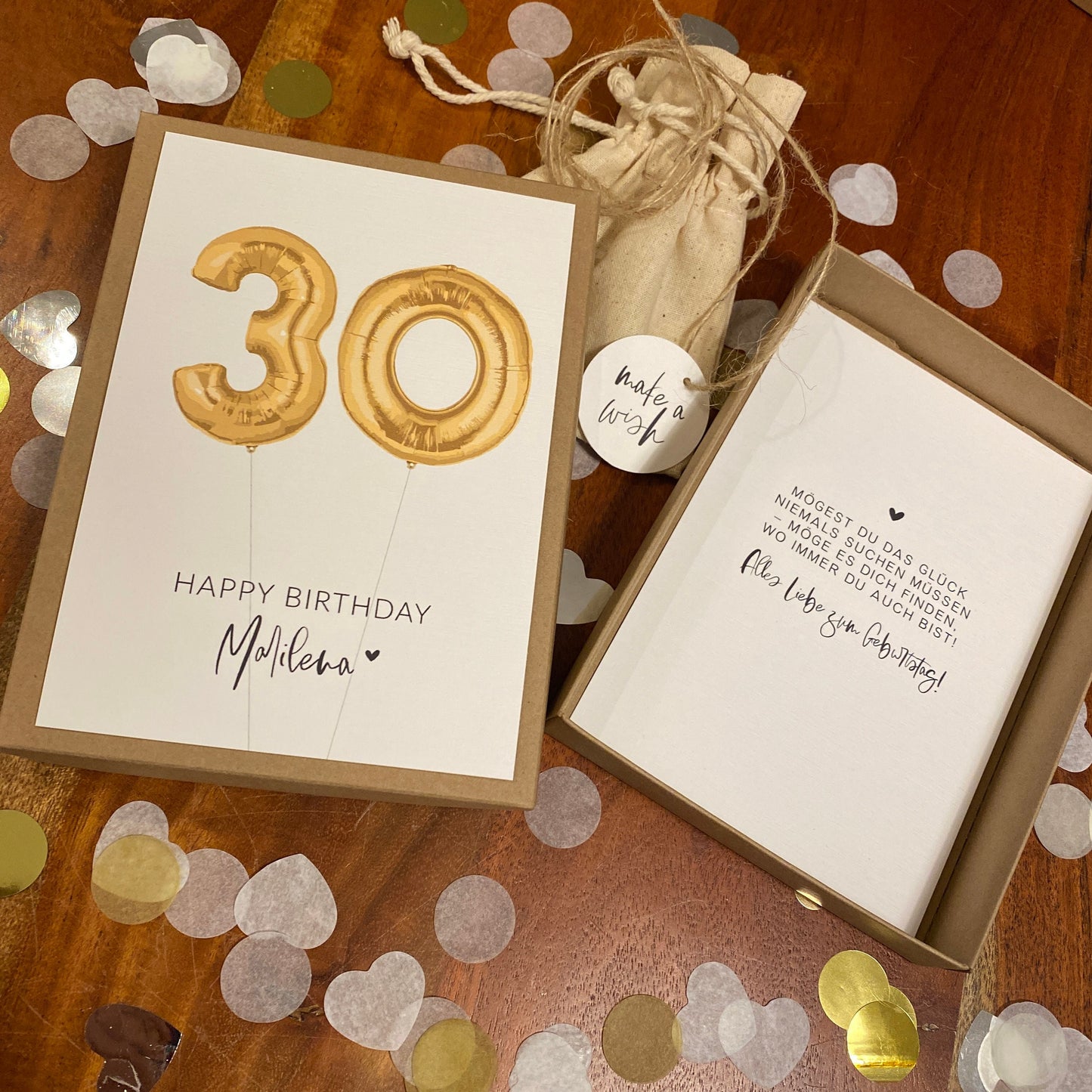 Geschenkverpackung - golden balloon - Geschenk zum Geburtstag