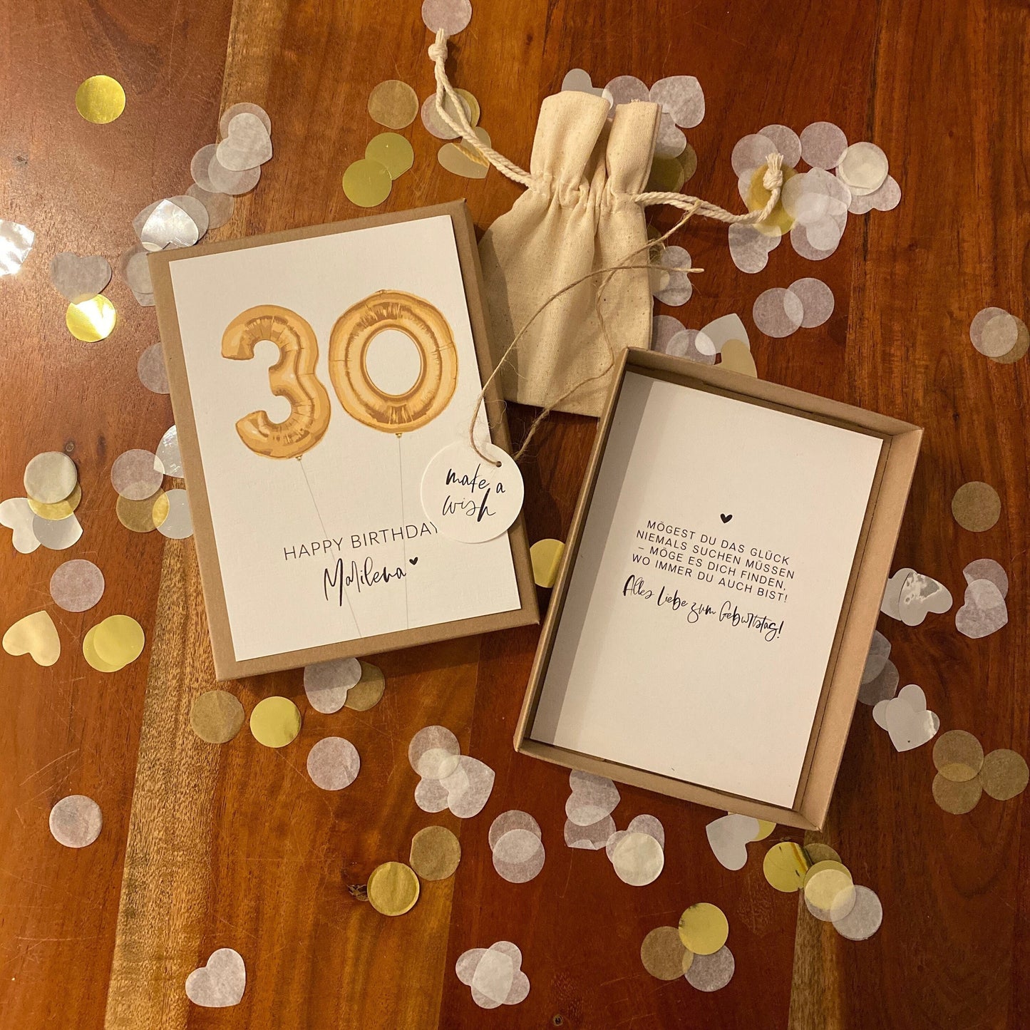 Geschenkverpackung - golden balloon - Geschenk zum Geburtstag