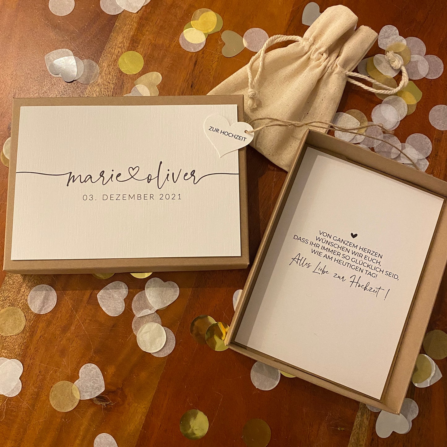 Geschenkverpackung - heart writing - Geschenk zur Hochzeit