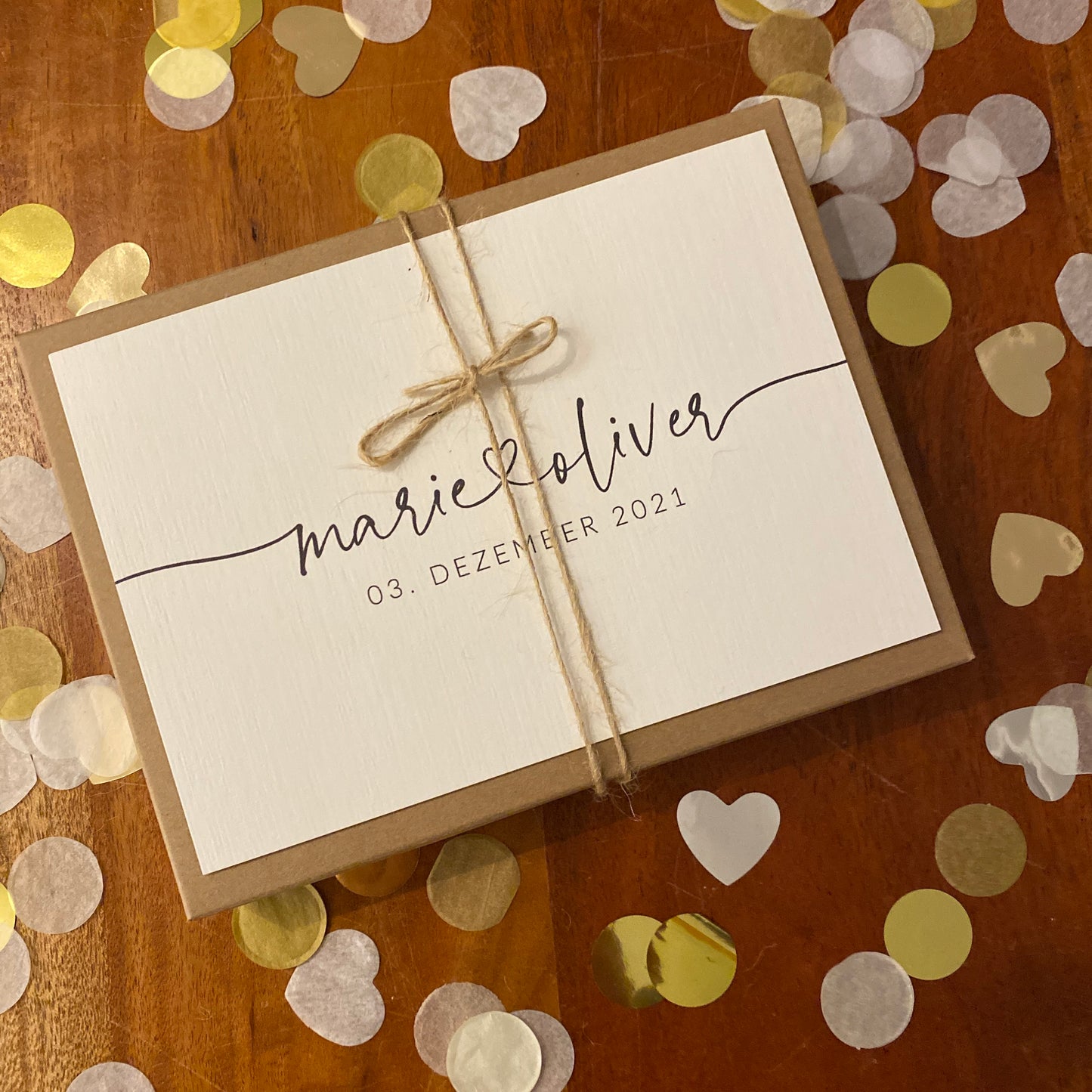 Geschenkverpackung - heart writing - Geschenk zur Hochzeit