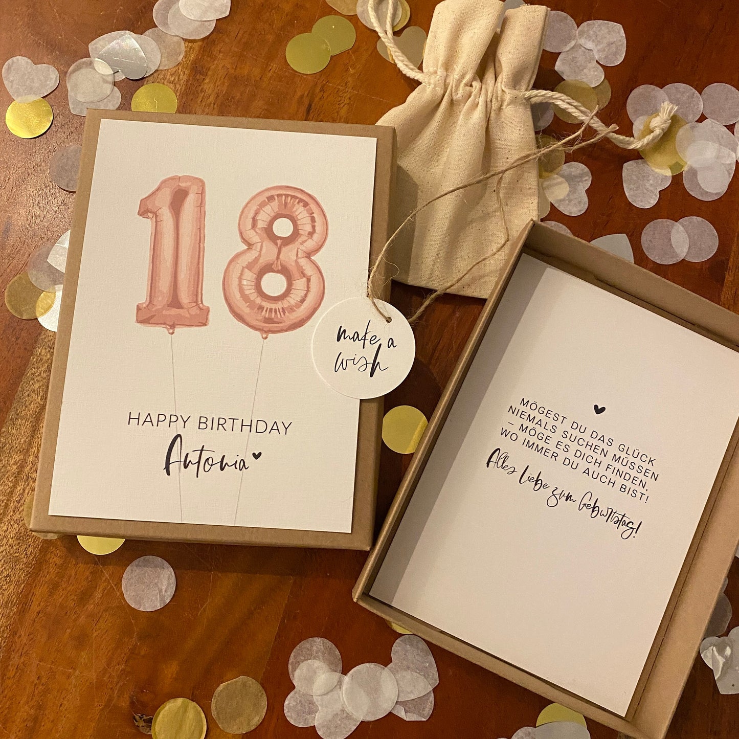 Geschenkverpackung - rose balloon - Geschenk zum Geburtstag
