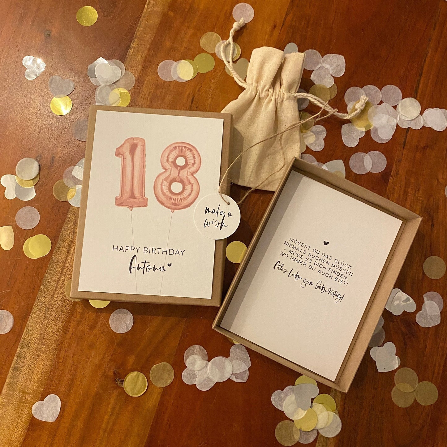 Geschenkverpackung - rose balloon - Geschenk zum Geburtstag