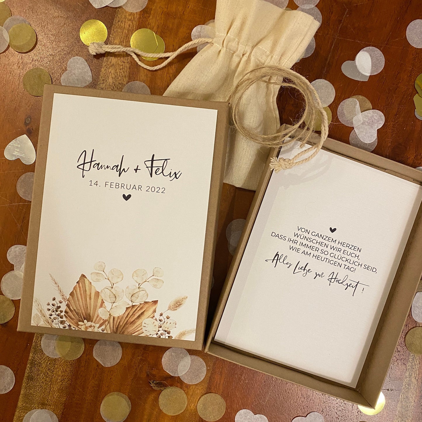 Geschenkverpackung - boho flowers - Geschenk zur Hochzeit