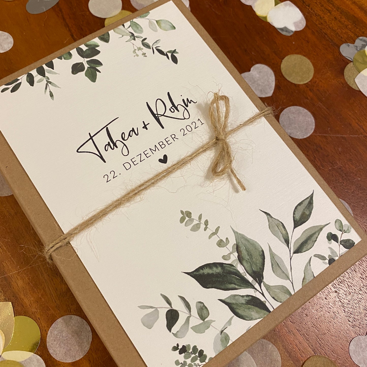 Geschenkverpackung - eukalyptus - Geschenk zur Hochzeit