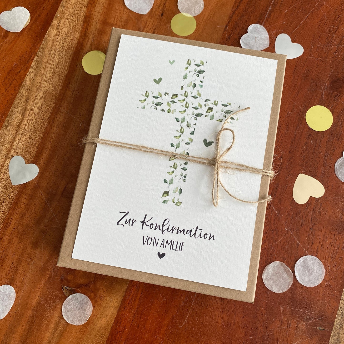 Geschenkverpackung - cross of leaves - Geschenk zur Konfirmation Kommunion