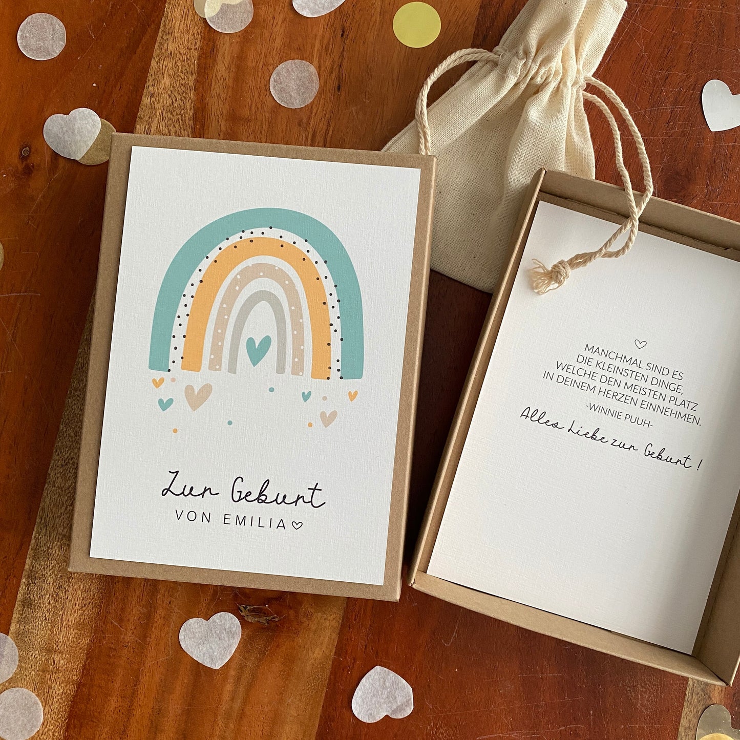 Geschenkverpackung - pastel rainbow - Geschenk zur Geburt