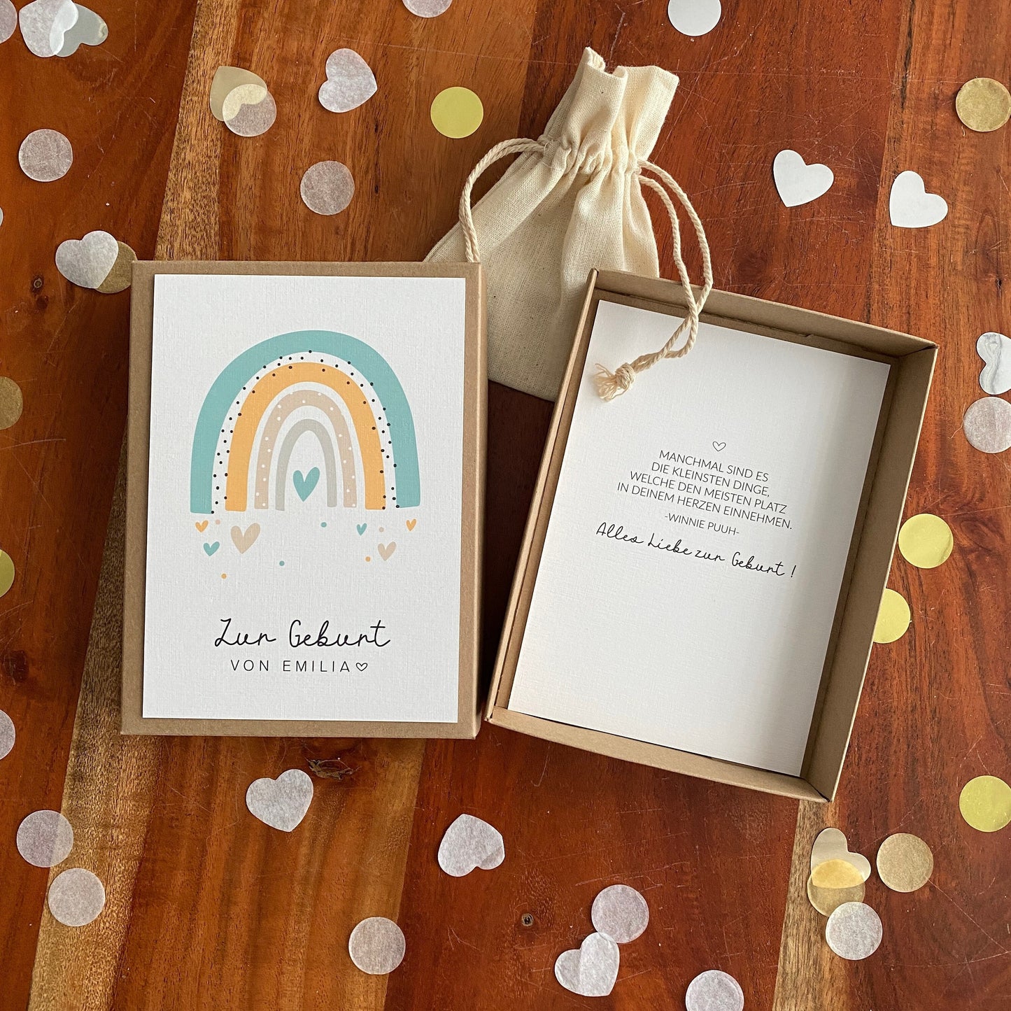 Geschenkverpackung - pastel rainbow - Geschenk zur Geburt