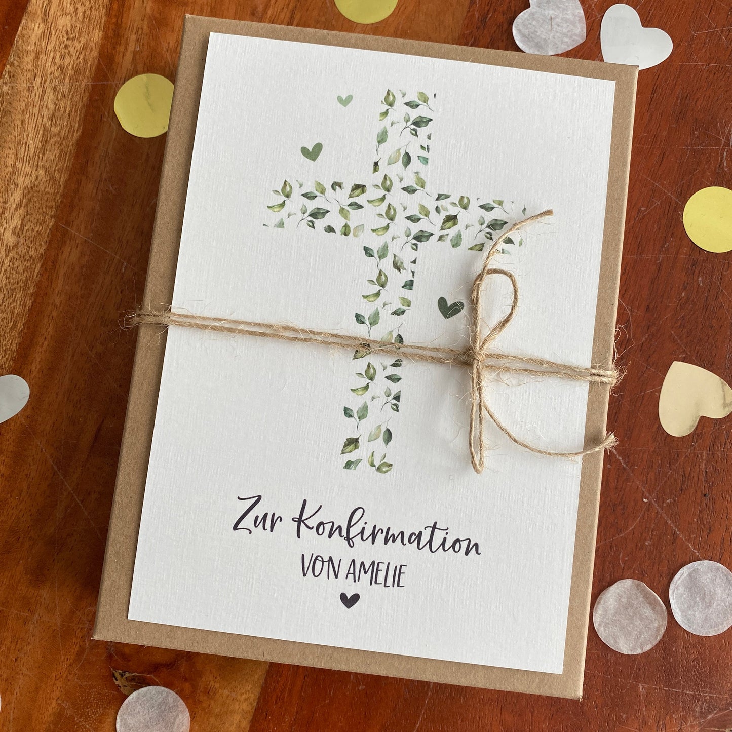 Geschenkverpackung - cross of leaves - Geschenk zur Konfirmation Kommunion