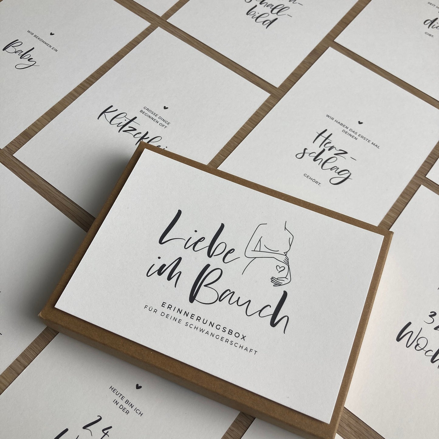 Geschenkbox Meilensteinkarten - Liebe im Bauch - Schwangerschaftstagebuch