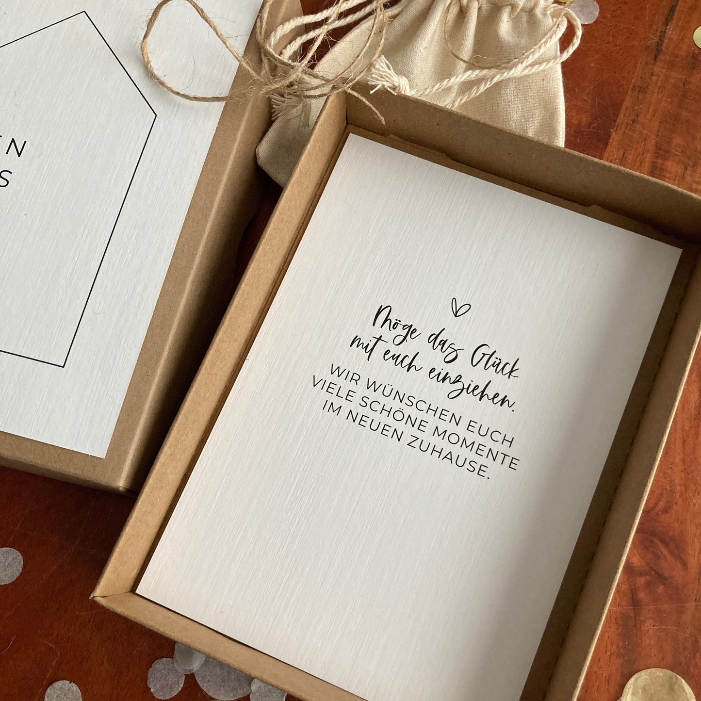 Geschenkbox - new home - | Geschenk zum Einzug Umzug | neues Zuhause | Wohnung Haus | personalisiert | schwarz weiß