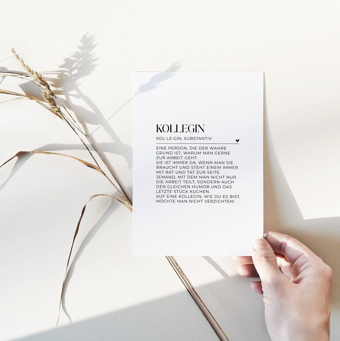 Karte - Kollegin - | Definition Kollegin | Karte Lieblingskollegin | Kollegin Abschied | Arbeitskollegin Geschenk | Postkarte