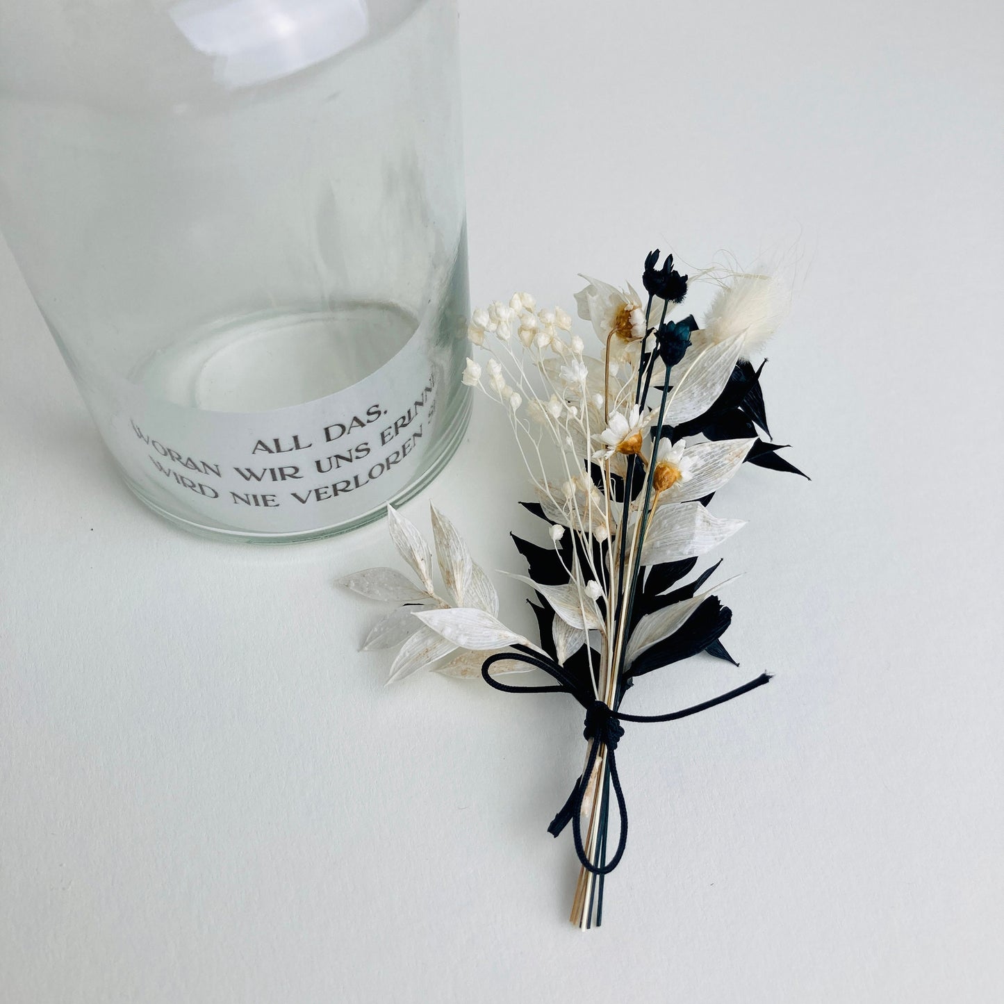 Geschenkglas - black bouquet - Geschenk zur Anteilnahme