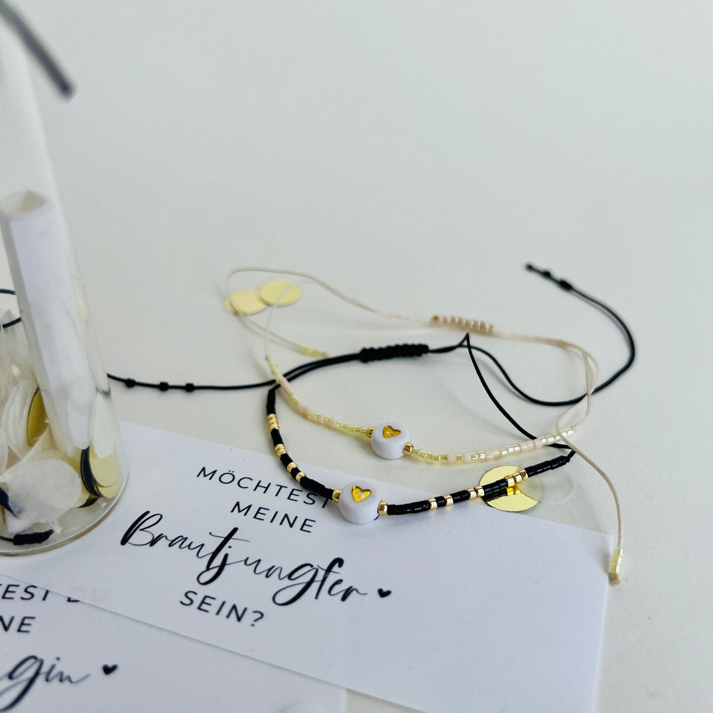 Geschenkglas - surprise - | Möchtest du meine Brautjungfer sein ? | Geschenk für Brautjungfer | Geschenk für Trauzeugin | Armband mit Herz