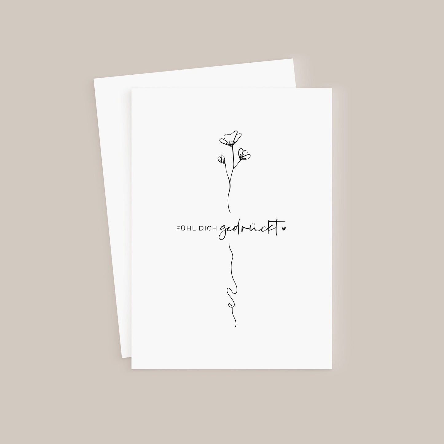 Karte - fühl dich gedrückt - | Karte Trost | Karte Kraft | Karte Umarmung | Karte Danke | Postkarte