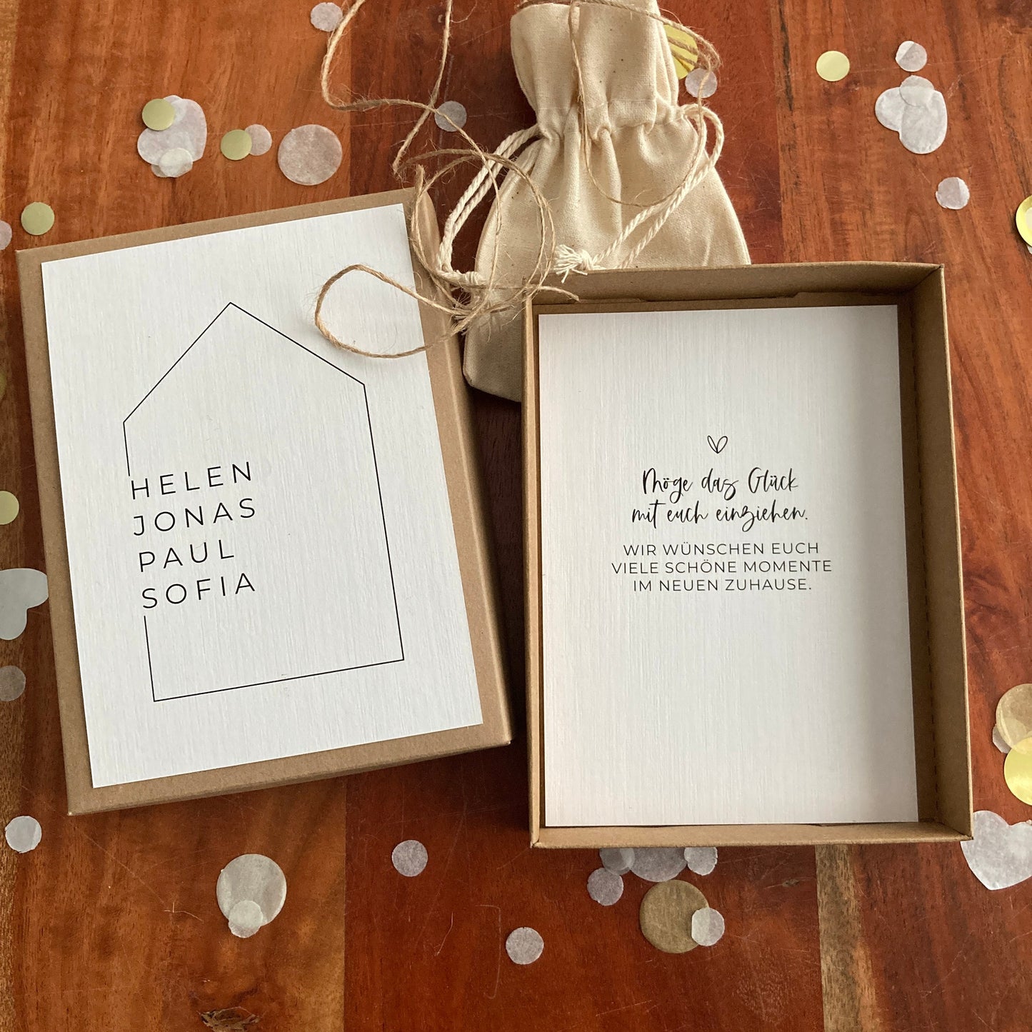 Geschenkbox - new home - Geschenk zum Einzug Umzug