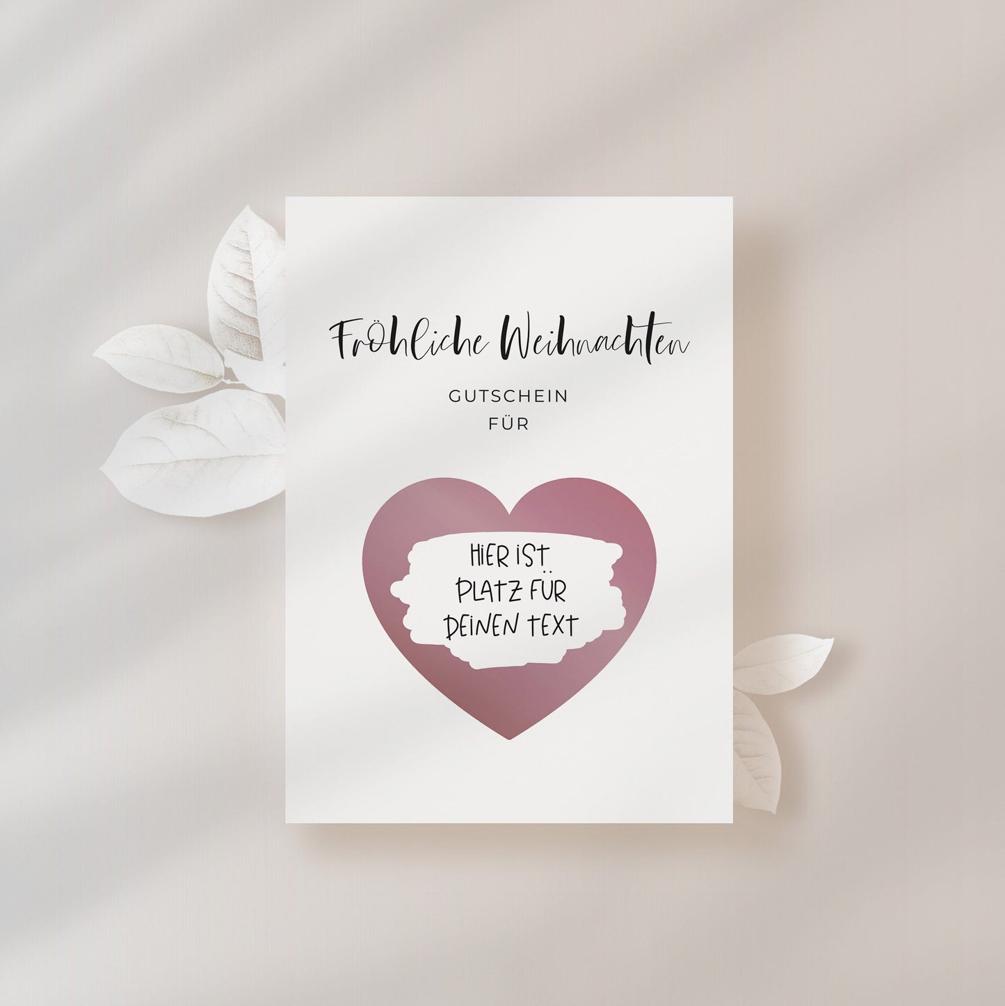 Rubbelkarte - Fröhliche Weihnachten Gutschein für - | Gutschein | Geschenkkarte | Zeit schenken | Postkarte | Karte