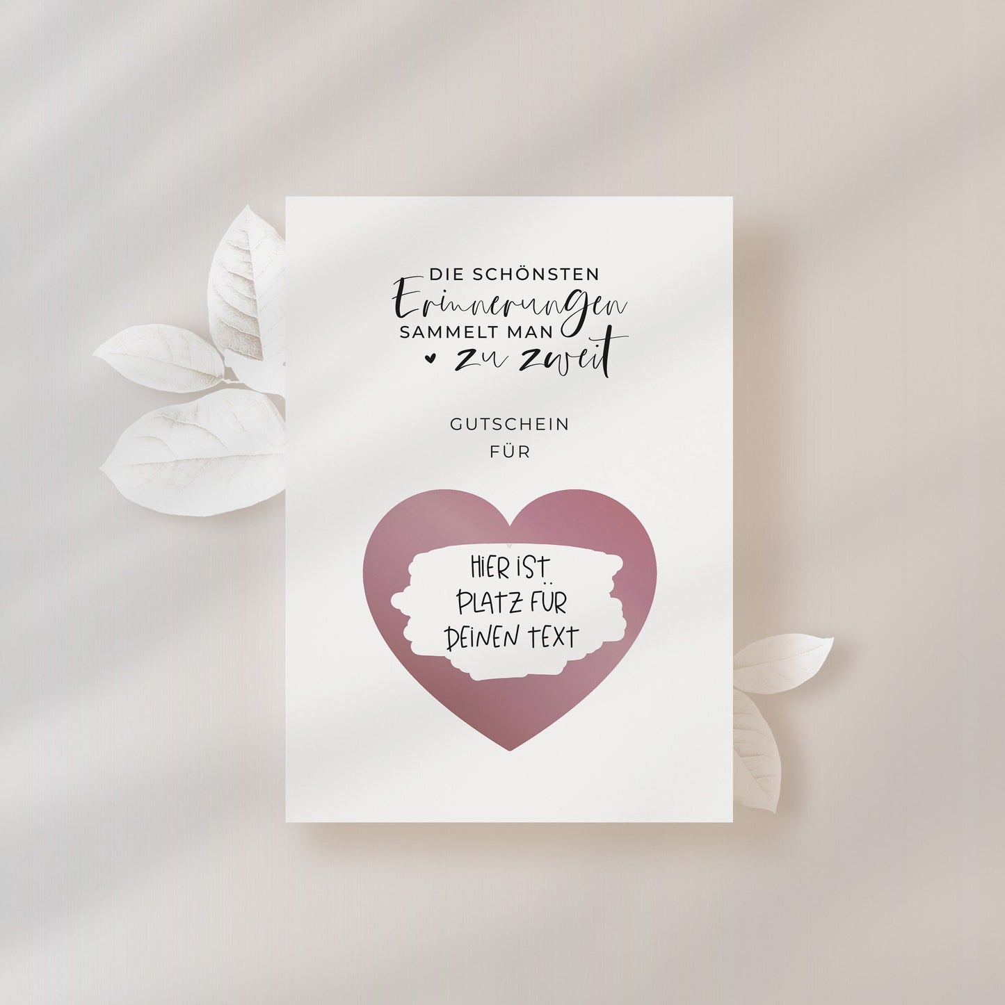Rubbelkarte - die schönsten erinnerungen sammelt man zu zweit - | Gutschein | Geschenkkarte | Zeit schenken | Postkarte | Karte