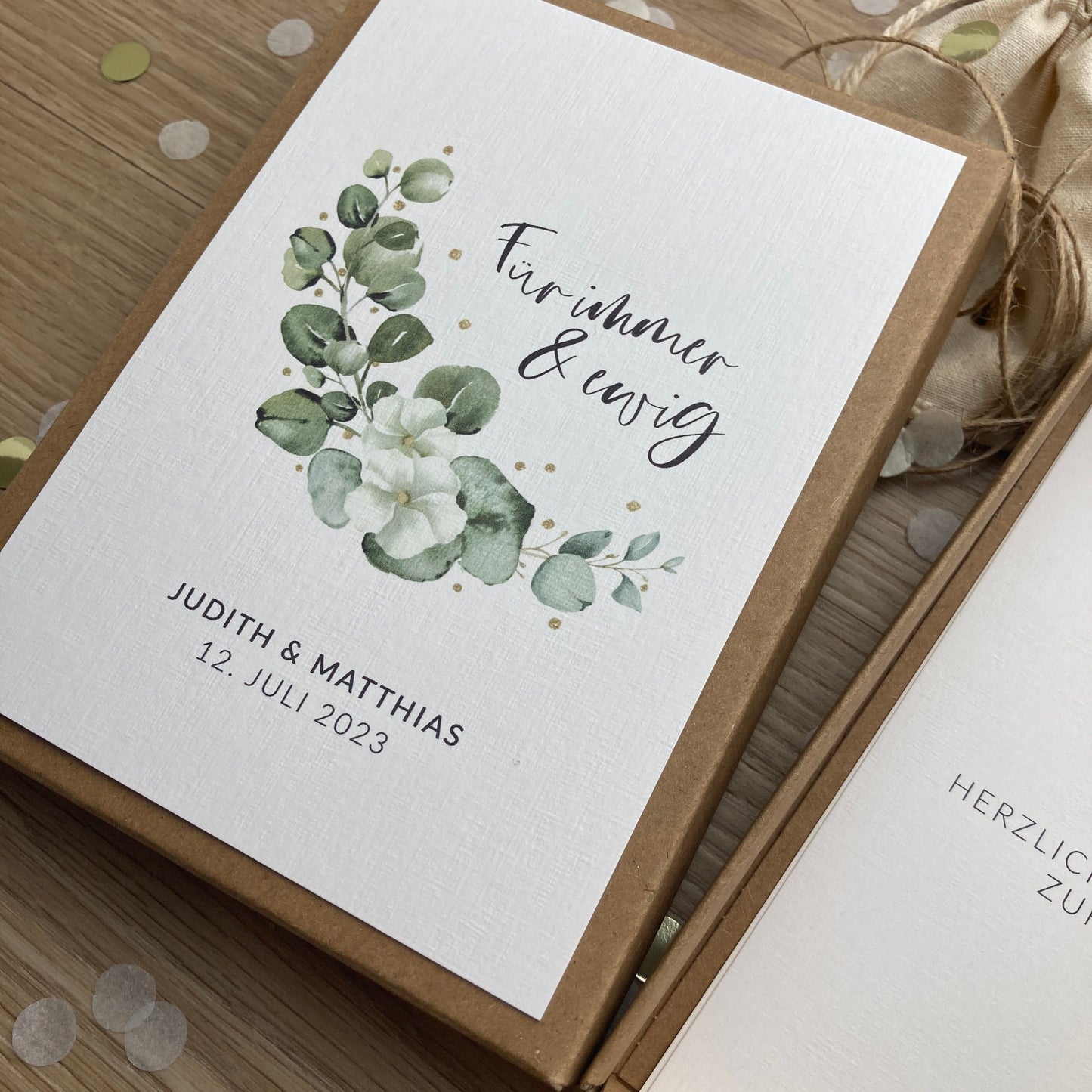 Geschenkverpackung - für immer - | Geschenkbox | Geschenk zur Hochzeit | Geldgeschenk | individuell & personalisiert mit Namen und Datum