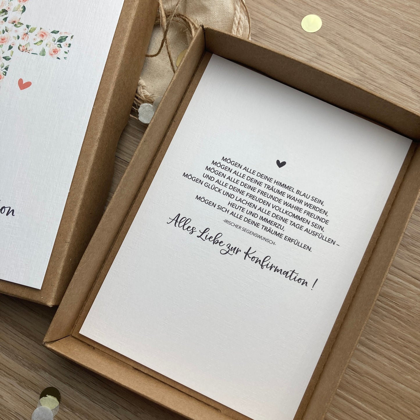 Geschenkverpackung - cross of leaves & roses - Geschenk zur Konfirmation Kommunion
