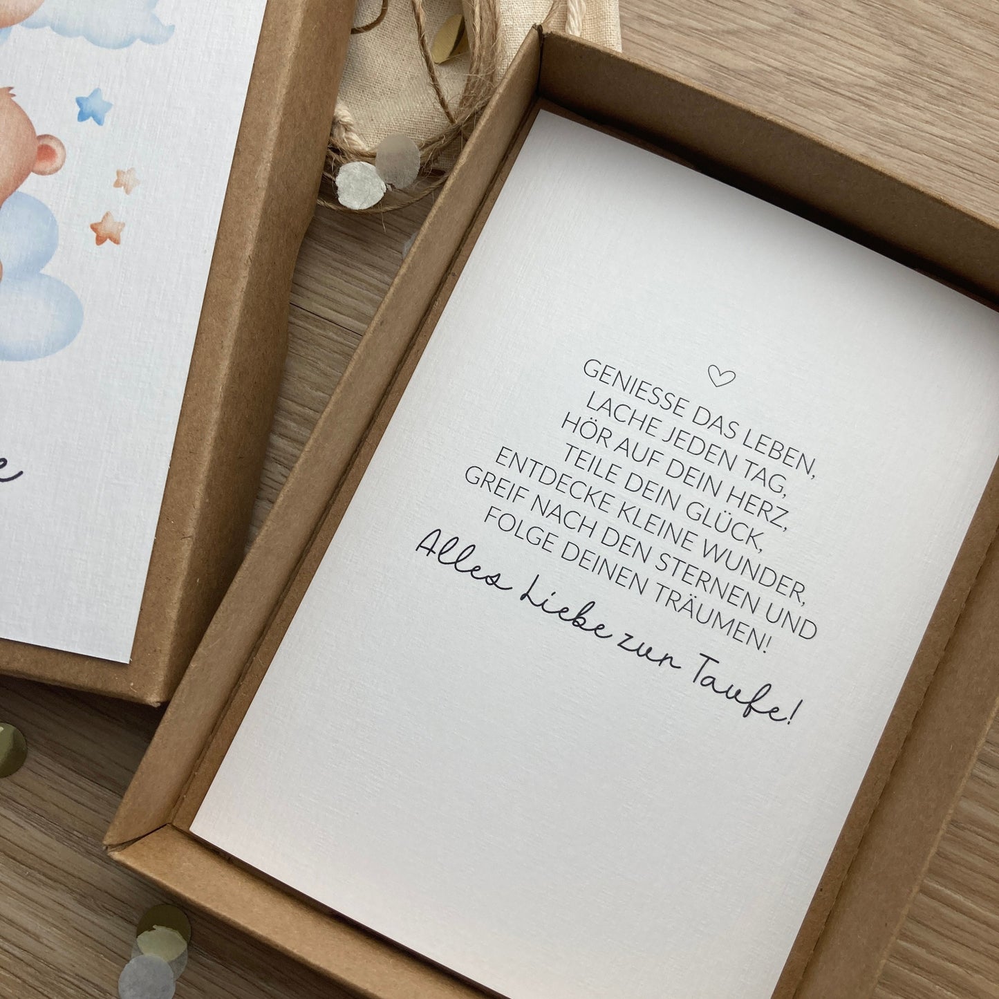 Geschenkverpackung - Bär mit Ballon - | Geschenkbox | Geschenk zur Taufe | Geldgeschenk | individuell & personalisiert mit Namen