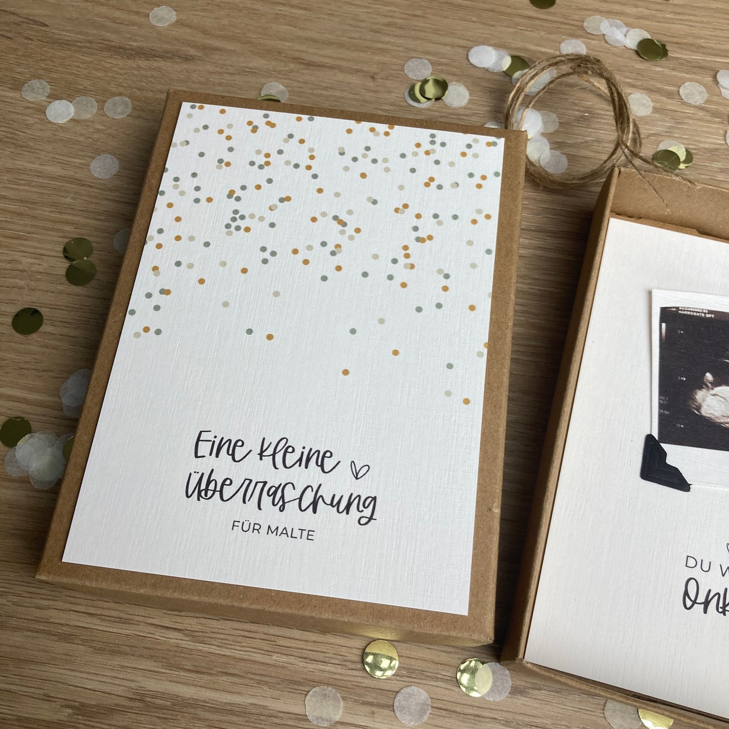 Geschenkverpackung - Überraschung Konfetti - | Schwangerschaft verkünden | Ihr werdet Oma + Opa | individuell & personalisiert mit Namen